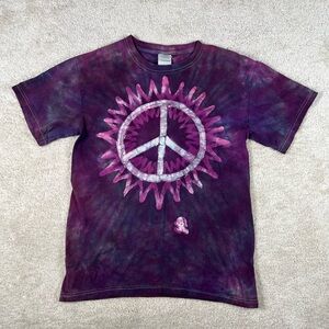 Purple Tie-Dye Peace Sign size Small boho hippie